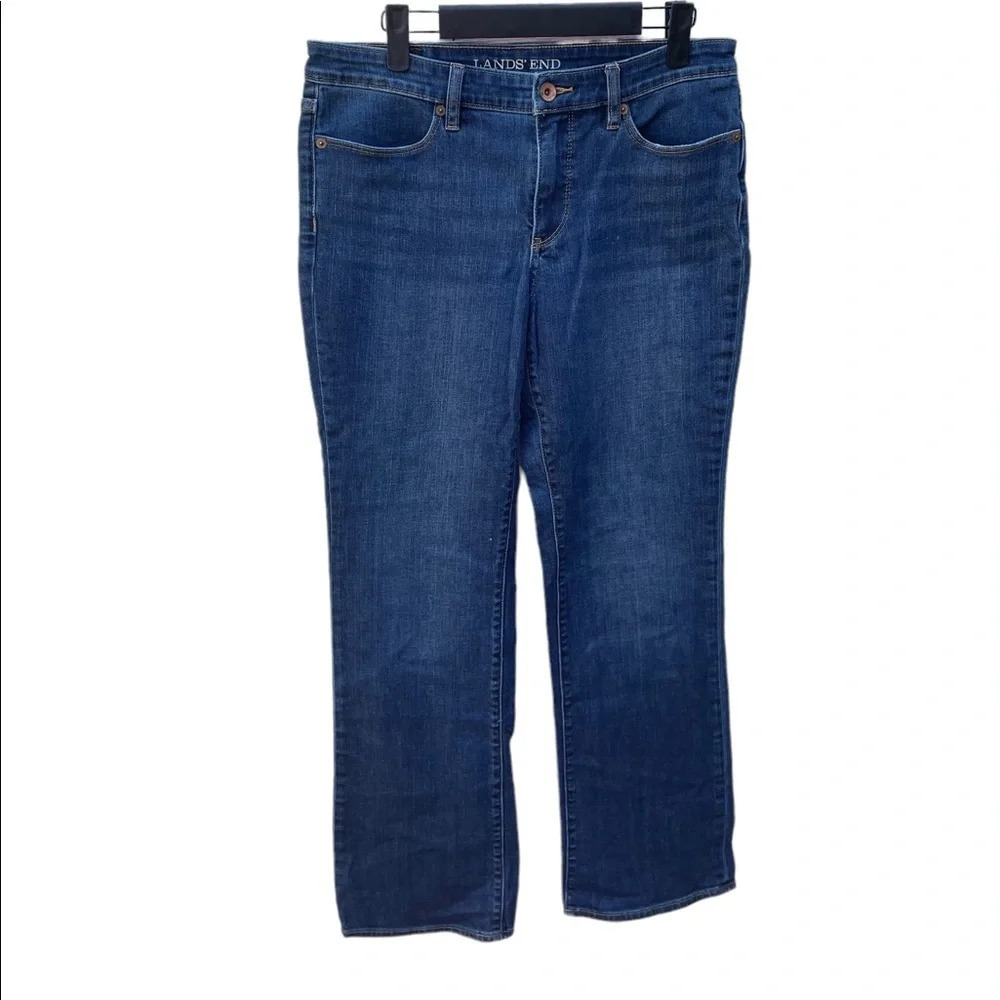 LANDS END CLASSIC MID RISE BOOTCUT JEANS